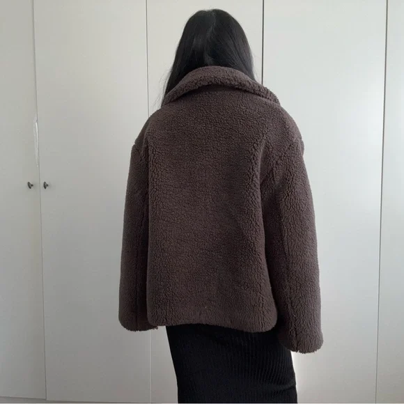 Zara Chocolate Teddy Jacket XS - Picture 5 of 8